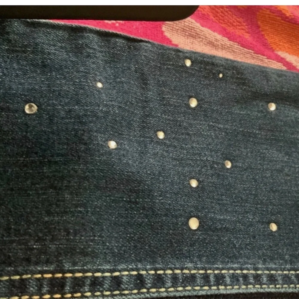 Girl  Slim Jeans with Rhinestones Size 10 Skinny Sparkle Stretch